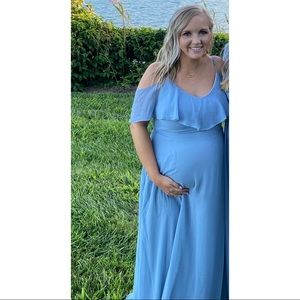 Brody Grey Dusty Blue Bridesmaids Dress